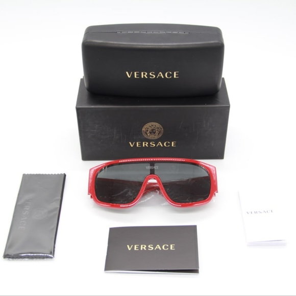 NEW VERSACE VE4439 5388/87 UNISEX RED  SHIELD SUNGLASSES VERSACE MOD 4439 538887 - Picture 11 of 11